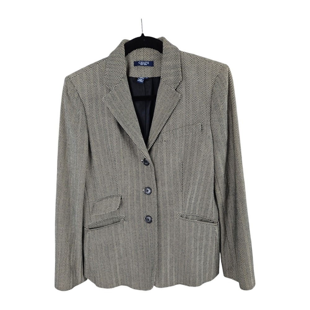 Ralph Lauren Chaps Jacket Riding Equestrian Blazer Size 8 Herringbone Tweed